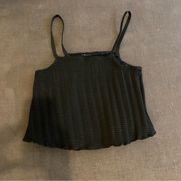 NIN Studio singlet pleated tank crop top - black - size small - Picture 3 of 4